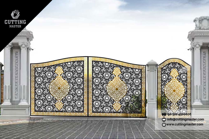 Gate-Design-CNC-Laser-cut-Gold-Black-color (1)